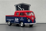 VW Bus Double Cab Pickup Red & Blue - Kinsmart 1:34 Diecast