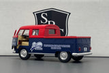 VW Bus Double Cab Pickup Red & Blue - Kinsmart 1:34 Diecast