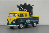 VW Bus Double Cab Pickup Yellow & Green - Kinsmart 1:34 Diecast