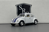Volkswagen Classical Beetle White - Kinsmart 1:32 Diecast