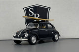 Volkswagen Classical Beetle with Surfboard Black - Kinsmart 1:32 Diecast