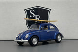 Volkswagen Classical Beetle with Surfboard Blue - Kinsmart 1:32 Diecast