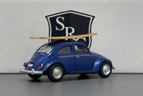 Volkswagen Classical Beetle with Surfboard Blue - Kinsmart 1:32 Diecast