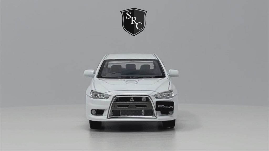 Mitsubishi Lancer Evolution X - Kinsmart 1:36 Diecast White 360 Video