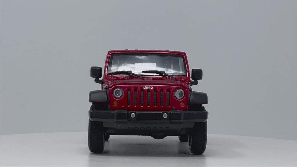 Jeep Wrangler Rubicon - Welly 1:24 Diecast Red 360 Video