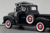 Chevrolet 3100 Pickup Truck Black Red Wheels - Welly 1:24 Diecast