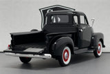 Chevrolet 3100 Pickup Truck Black Red Wheels - Welly 1:24 Diecast