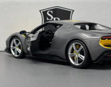 Ferrari 296 GTB Gray - Maisto 1:18 Diecast