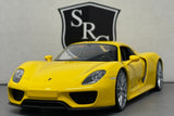 Porsche 918 Spyder Yellow - Welly 1:24 Diecast