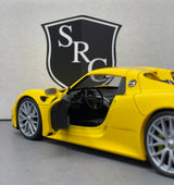 Porsche 918 Spyder Yellow - Welly 1:24 Diecast